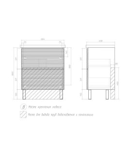 Тумба под раковину напольная Vigo Otti tn.OTT.COM.70.2Y 70 см белый